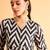 Women black & white chevron printed anarkali kurta
