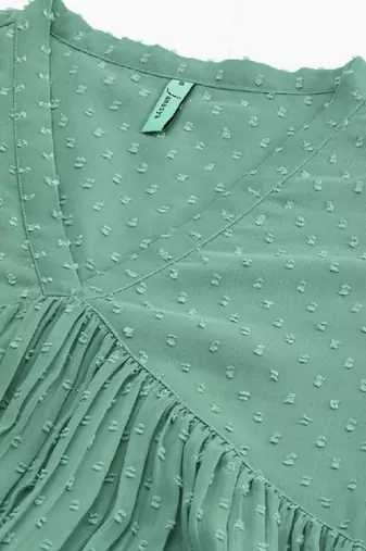 Women's green chiffon self design flared kurta