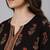 Women black ethnic motifs printed straight kurta