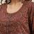 Women sequin ajrakh motif printed cotton thread work kurta