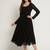 Women black ethnic motifs embellished georgette anarkali kurta