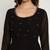 Women black ethnic motifs embellished georgette anarkali kurta