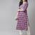 Women purple & white pure cotton ethnic motifs printed kurta