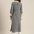 Women grey ikat printed casual kurta