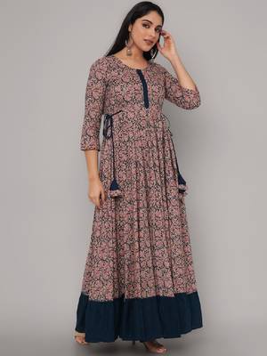 Ethnic motifs printed anarkali kurta 3
