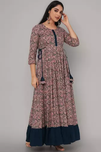 Ethnic motifs printed anarkali kurta