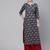 Women blue & red ethnic motifs printed kurta