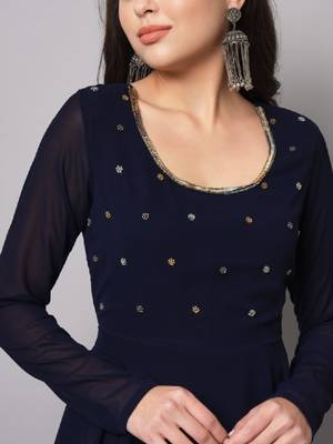 Women yoke design anarkali kurta 2