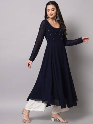 Women yoke design anarkali kurta 3