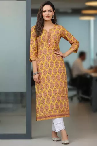 Women ethnic motifs printed pure cotton kurta