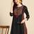 Floral yoke printed mirror work kurta