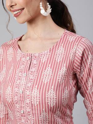 Ethnic motifs printed pure cotton kurta 2