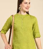 Women mandarin collar straight kurta