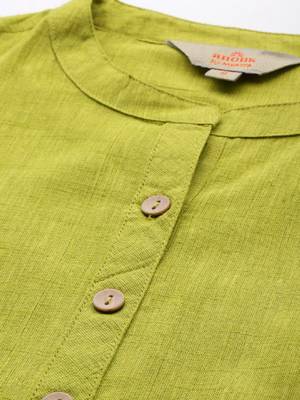 Women mandarin collar straight kurta 2