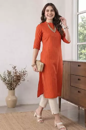 Women mandarin collar straight republic day republic day kurta