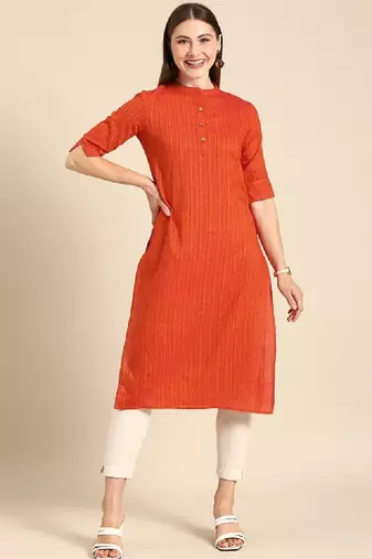 Women mandarin collar straight republic day republic day kurta