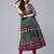 Women green & pink printed anarkali kurta