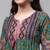 Women green & pink printed anarkali kurta