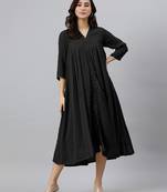 Women's black dobby chiffon self design empire kurta