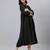 Women's black dobby chiffon self design empire kurta