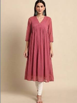 Dobby self design empire chiffon kurta 1