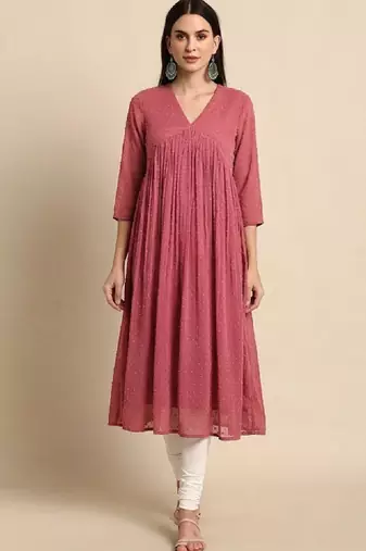 Dobby self design empire chiffon kurta