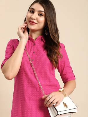 Women striped dobby cotton kurta 1