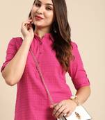 Women striped dobby cotton kurta
