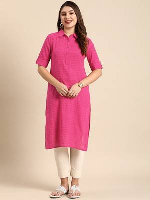 Women striped dobby cotton kurta 3