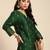 Women green & gold-toned ethnic motifs dobby kurta