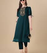 Yoke design thread work a-line kurta