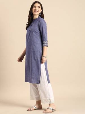 Mandarin collar pure cotton kurta 3