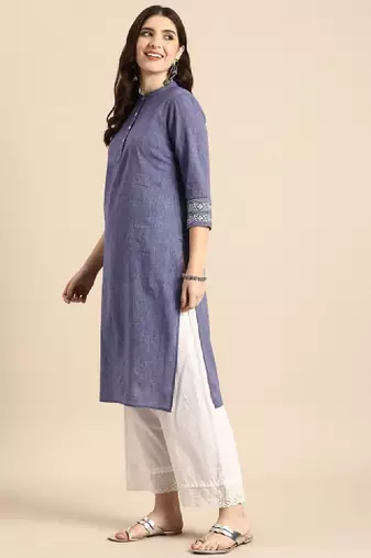 Mandarin collar pure cotton kurta