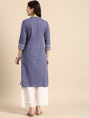 Mandarin collar pure cotton kurta 4