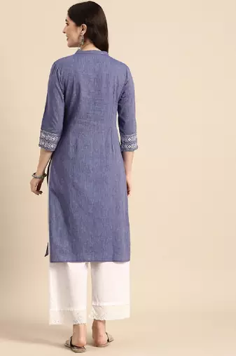 Mandarin collar pure cotton kurta