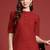 Women solid mandarin collar cotton straight kurta