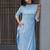 Women ethnic motifs printed thread work high-low a-line kurta
