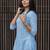 Women ethnic motifs printed thread work high-low a-line kurta