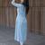 Women ethnic motifs printed thread work high-low a-line kurta