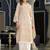 Floral printed v-neck thread work straight kurta
