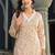 Floral printed v-neck thread work straight kurta