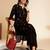 Black ethnic motifs printed round neck gotta patti cotton straight kurta