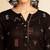 Black ethnic motifs printed round neck gotta patti cotton straight kurta