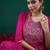 Leheriya printed thread work straight kurta