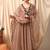 Floral embroidered thread work anarkali kurta with dupatta