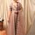 Floral embroidered thread work anarkali kurta with dupatta