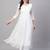 Women solid georgette tiered chikankari flared kurti gown maxi dress