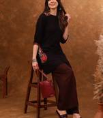 Ethnic motifs embroidered a-line kurta