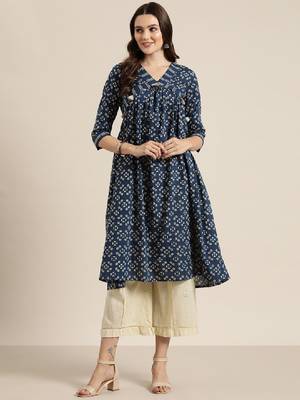 Women printed empire kurta 3