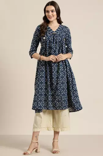 Women printed empire kurta